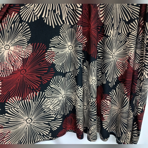 Gilli Boho Black Red Dark Romantic Whimsigoth Geometric Floral Maxi Skirt - Picture 4 of 6